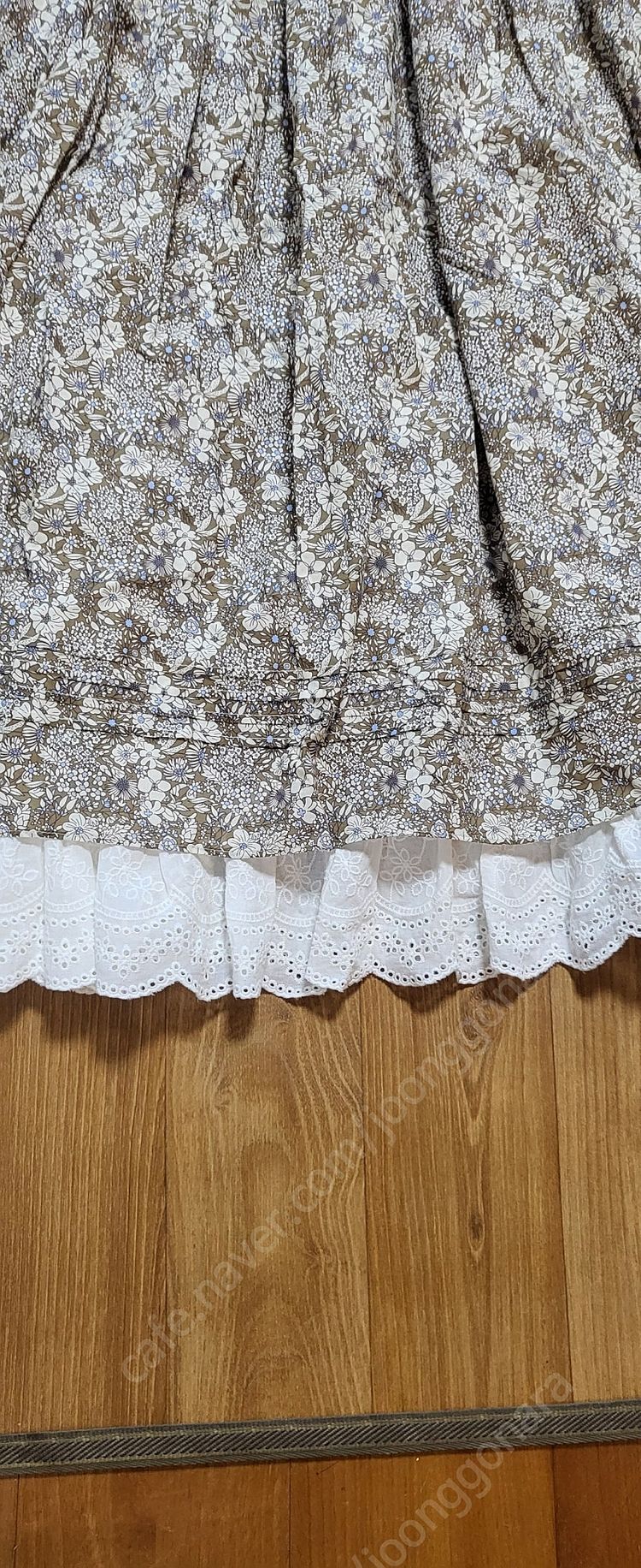 미미부티끄 밤색 꽃무늬 블라우스와 스커트 세트--2