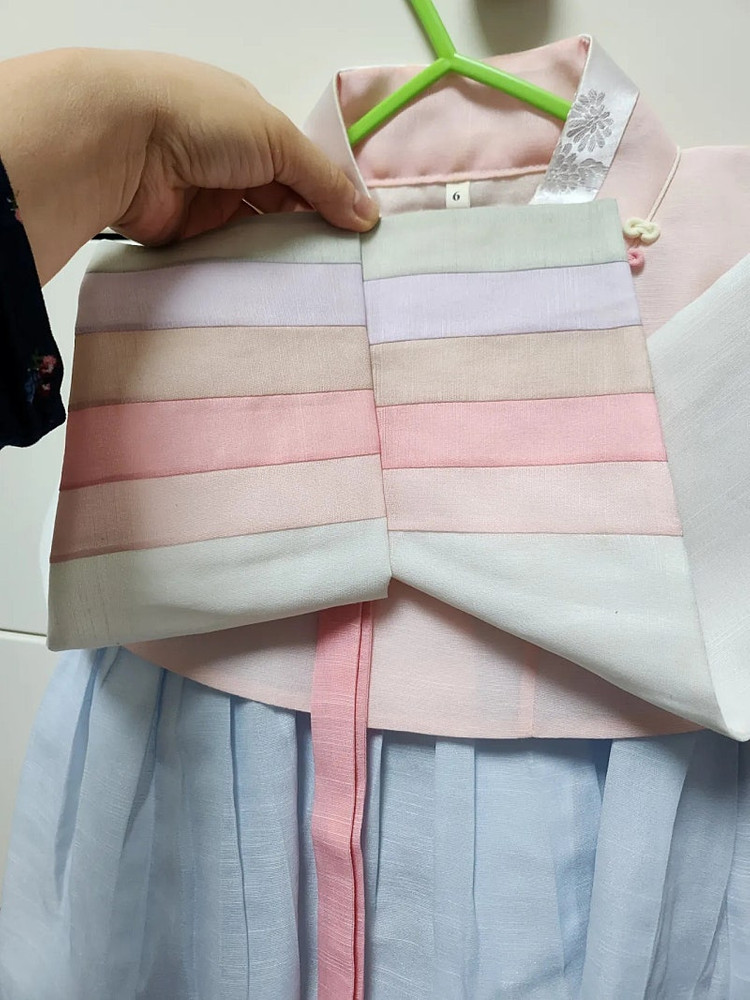 (중고제품) 여아 한복 6호 풀세트(속치마+노리개)--6