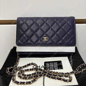샤넬 클래식 WOC 캐비어 다크네이비 백화점구매 풀구성 팝니다.