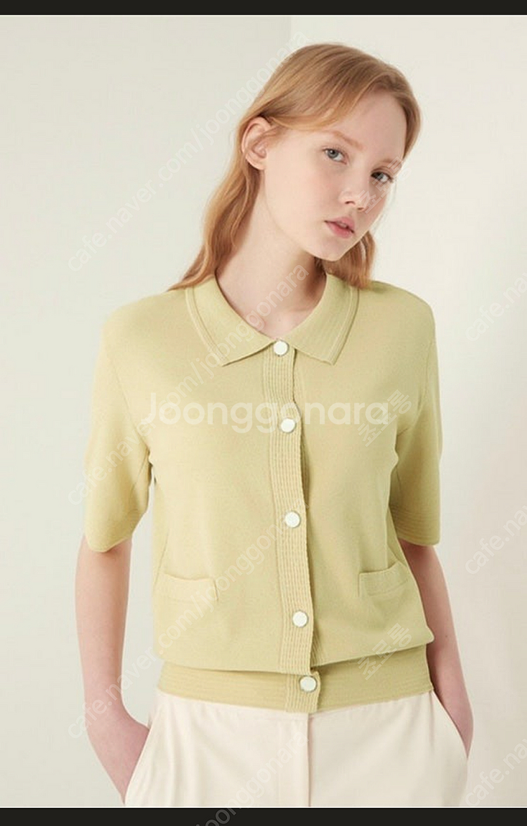 한섬 sjsj 칼라 니트 가디건--0