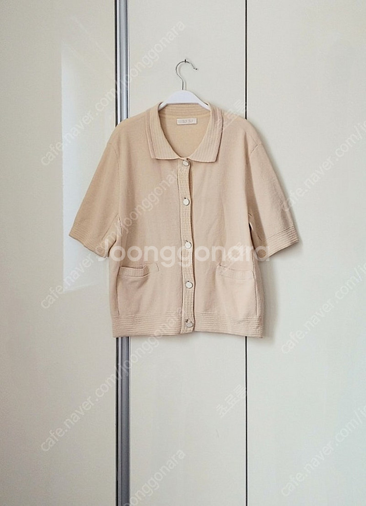 한섬 sjsj 칼라 니트 가디건--2