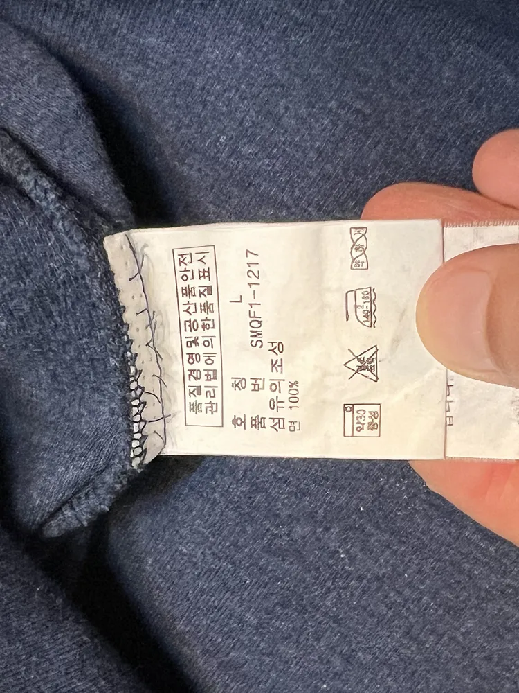 L POLO 폴로 랄프로렌 네이비 블루 반집업 니트 이미지