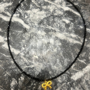 순금 리본 천연스피넬 목걸이