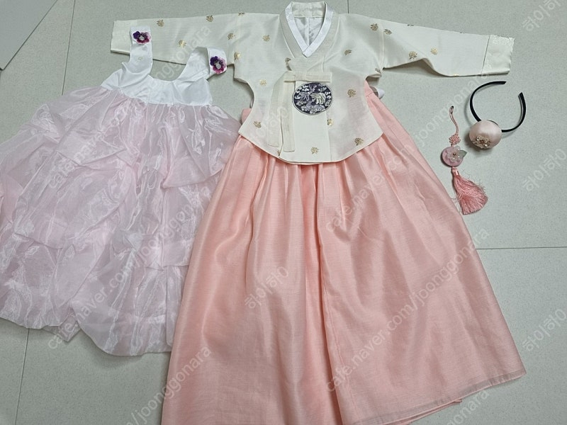 여아당의한복5호+속치마+노리개+머리띠 set 이미지