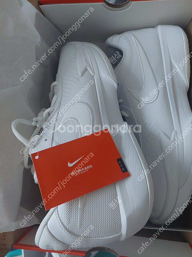 (290)새제품 지티컷 아카데미 트리플화이트 나이키 농구화 8.5만원--2