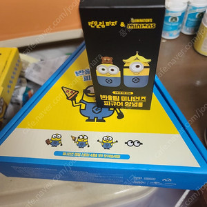 반올림 미니언즈 피규어 양념통, 피자케이스 팝니다.