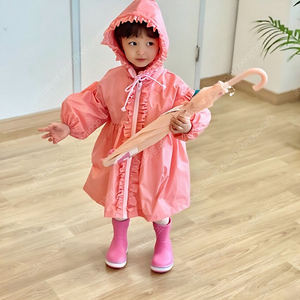 여아 아동 플라워제이 공주 프릴 왕리본우비 (실제착샷유)