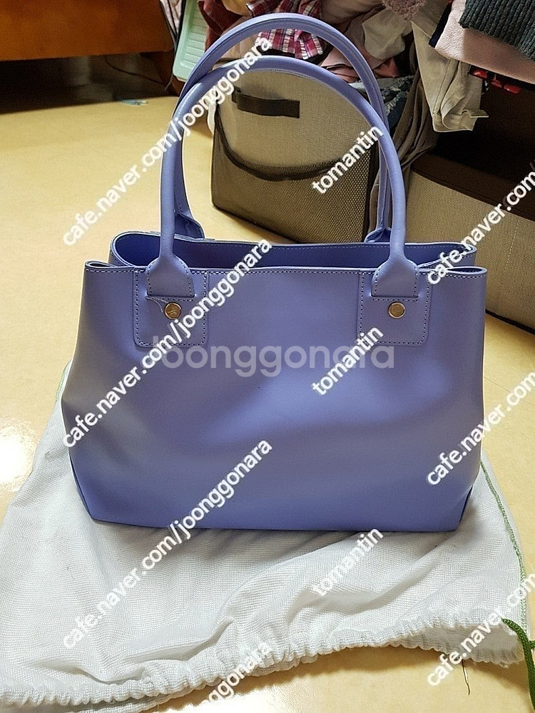 프랑스 agnes b 아네스베 라벤더 소가죽 토드백 새상품 택포10--0