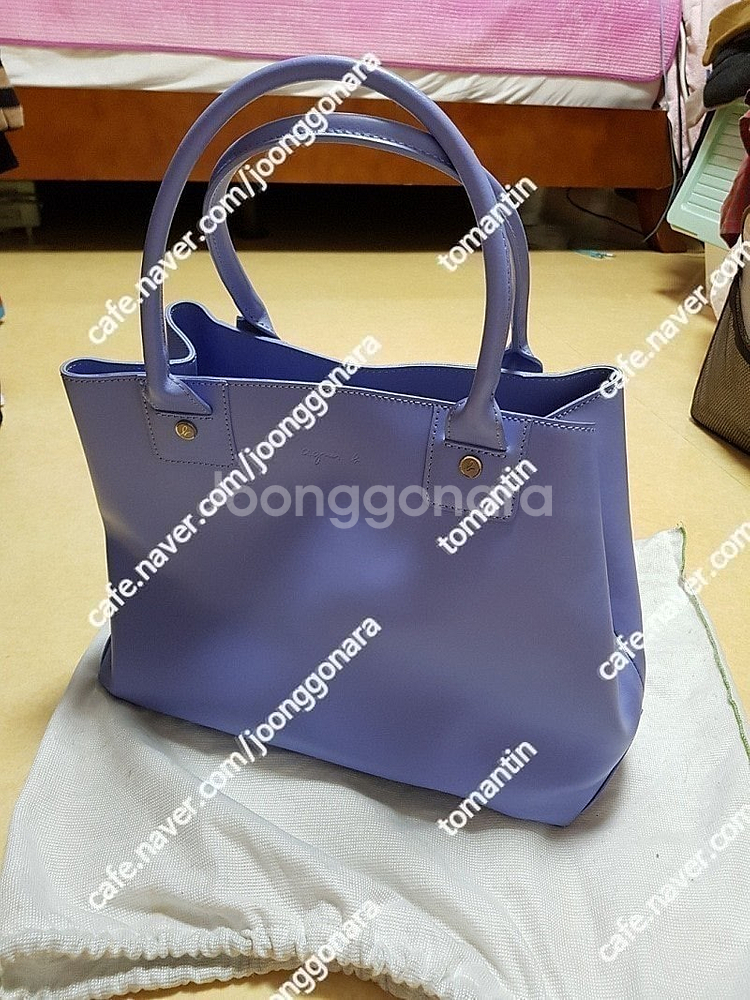 프랑스 agnes b 아네스베 라벤더 소가죽 토드백 새상품 택포10--1