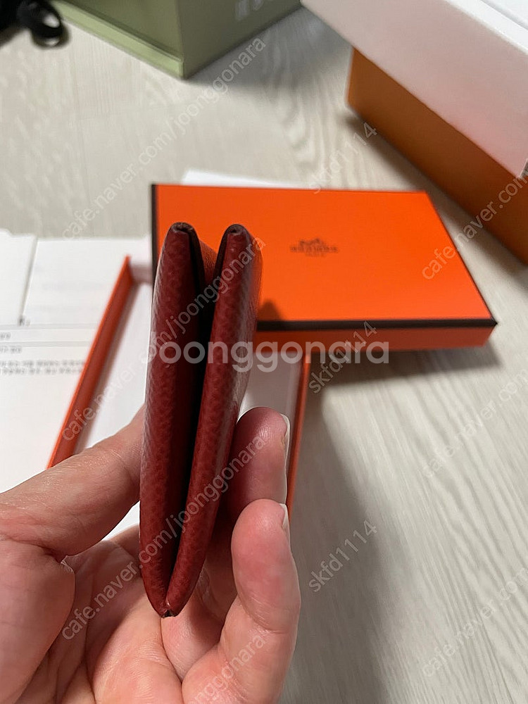 에르메스 칼비 카드지갑 정품--4
