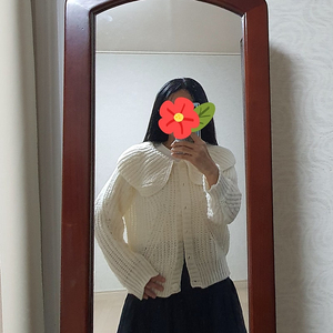 르샵 빅카라 니트 가디건 거의새거