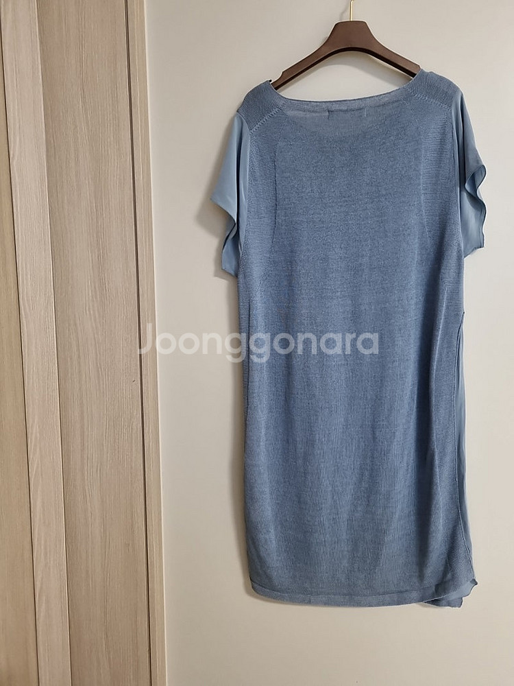 미샤 블루 반팔 니트 원피스--5