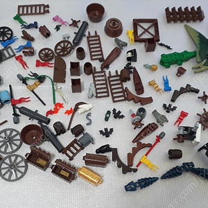 레고 올드 적갈색 부품(깃발,방패,마차바퀴)부분판매가능