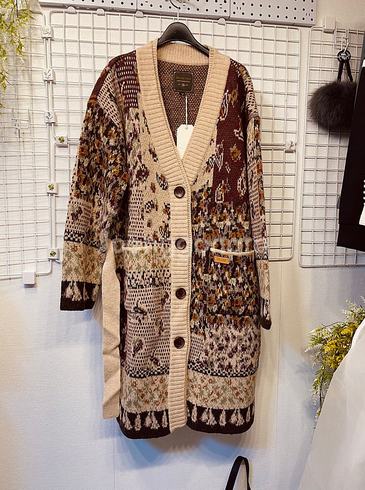 무배 새상품 M 스토리 자카드 롱 가디건 써스데이아일랜드 t198mcd235w--2