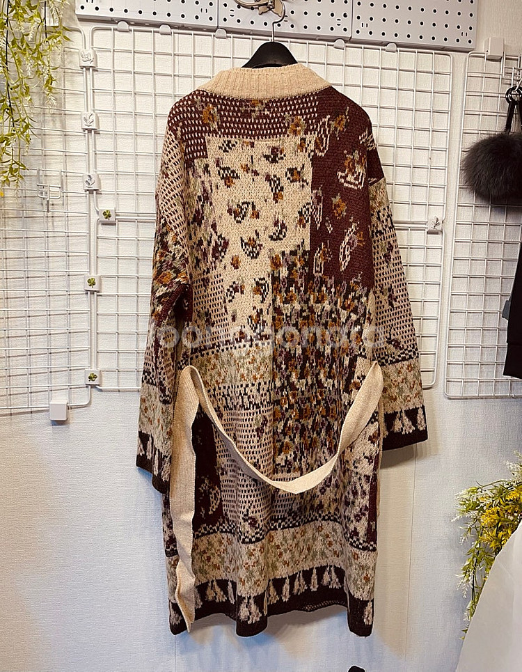 무배 새상품 M 스토리 자카드 롱 가디건 써스데이아일랜드 t198mcd235w--6