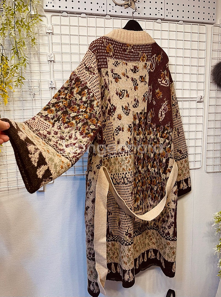 무배 새상품 M 스토리 자카드 롱 가디건 써스데이아일랜드 t198mcd235w--7