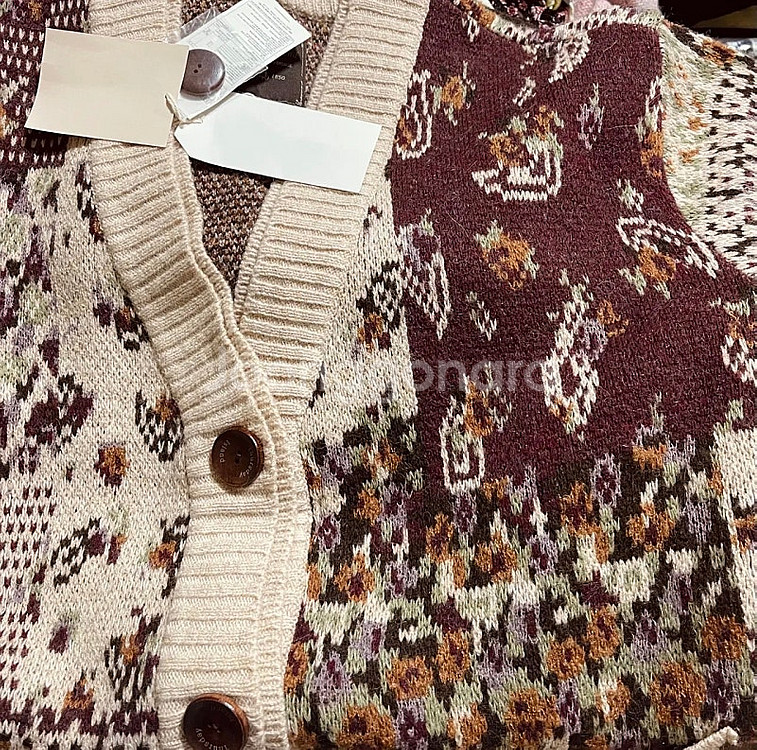 무배 새상품 M 스토리 자카드 롱 가디건 써스데이아일랜드 t198mcd235w--9