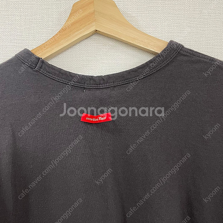 오버듀플레어 박스 티셔츠 챠콜--5