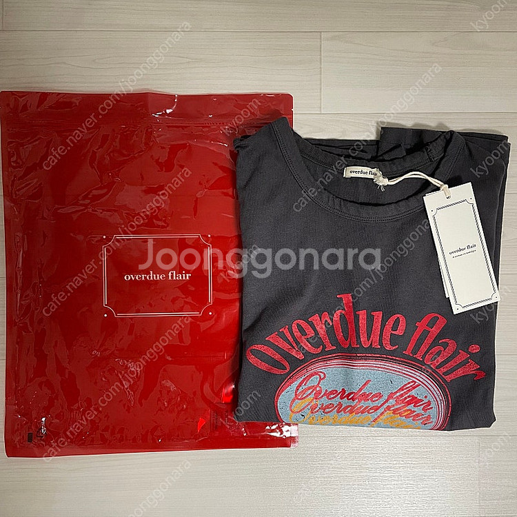 오버듀플레어 박스 티셔츠 챠콜--0