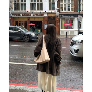 프릴리 Crack Leather Shopper Bag