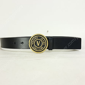 베르사체 원형 V엠블럼 브론즈 메탈 버클 남성 가죽 벨트 정품 베르사체진스꾸뛰르