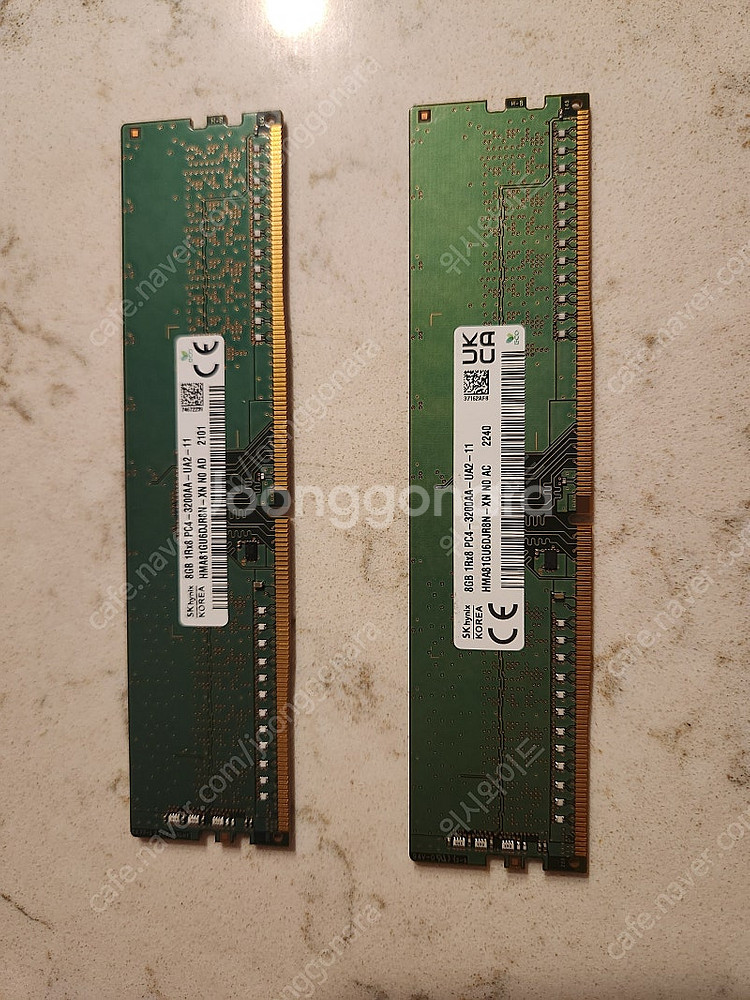 SK하이닉스 DDR4 PC4-3200 8GB 메모리 2개--0