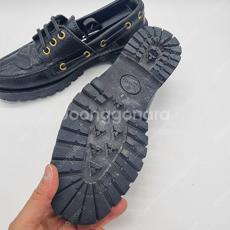 구찌 스네이크 보트 슈즈 블랙 남성 270mm--2