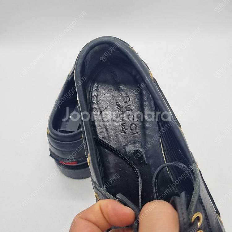 구찌 스네이크 보트 슈즈 블랙 남성 270mm--9
