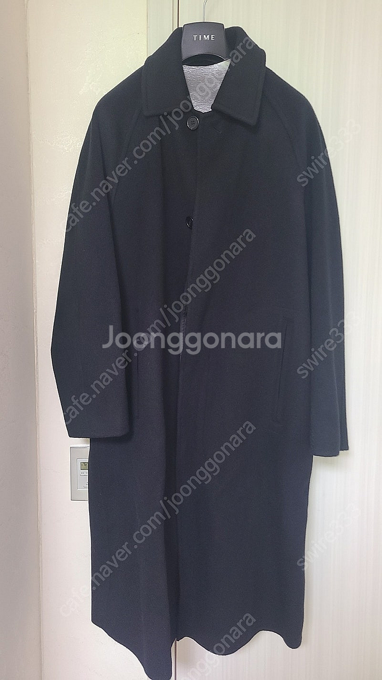 타임옴므 24fw 캐시미어 발마칸 코트 블랙--2