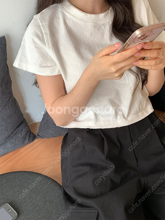 아이링마켓 아웃핏 빈티지 크롭 티셔츠--4