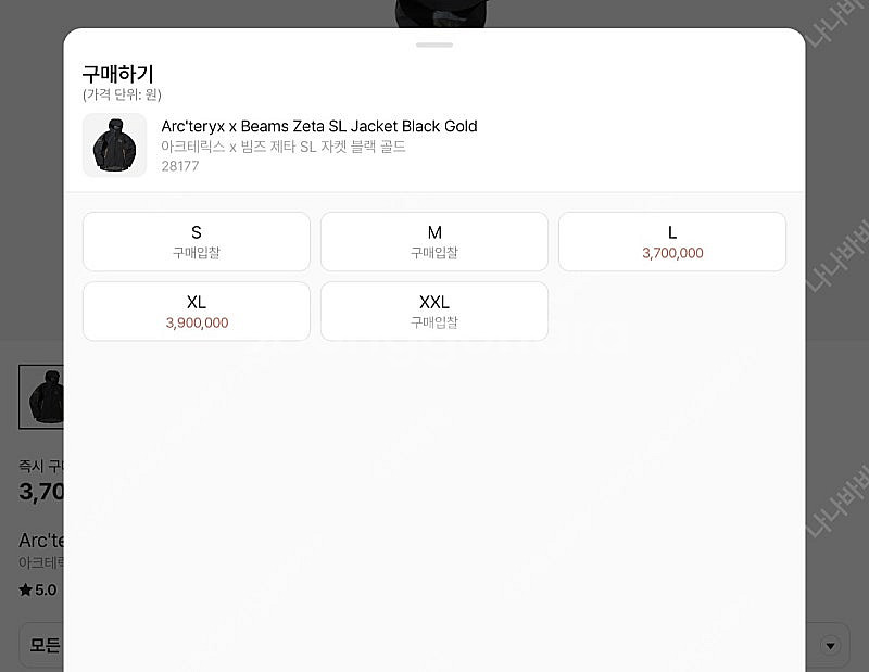 아크테릭스 x 빔즈 제타 SL 자켓 라지 사이즈 판매합니다--7