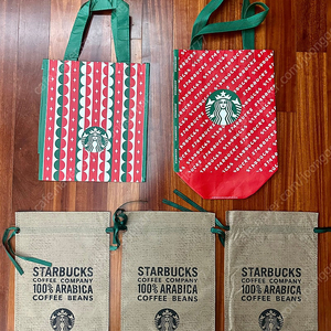 스타벅스 한정판 다회용백 새상품 쇼핑백 부직포 더스트백 등 일괄 판매