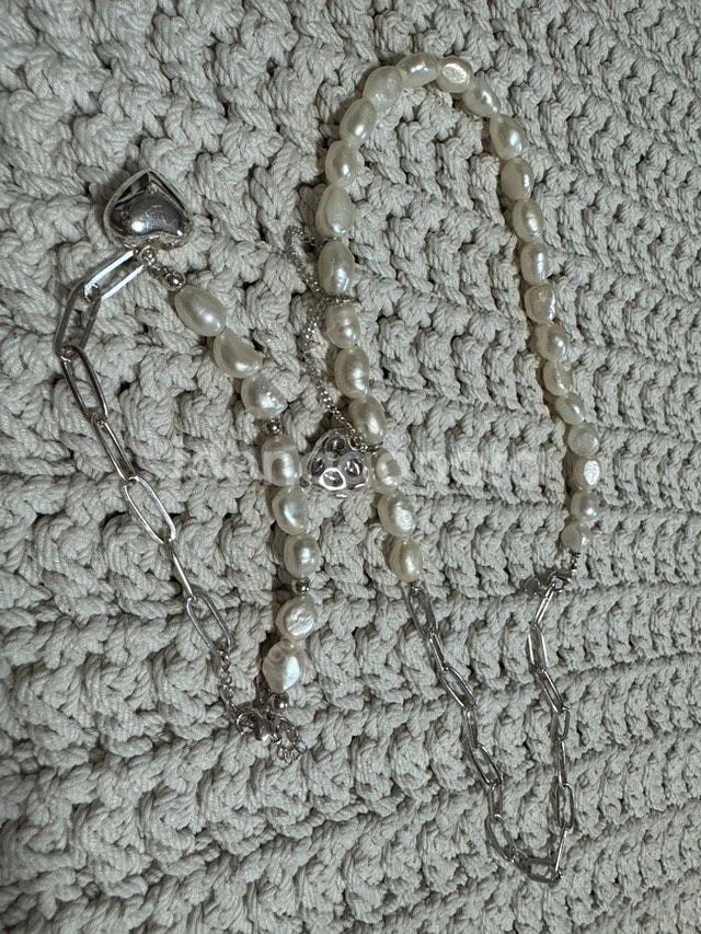 실버 악세서리 소장품 진주 목걸이 팔찌 세트 등--1