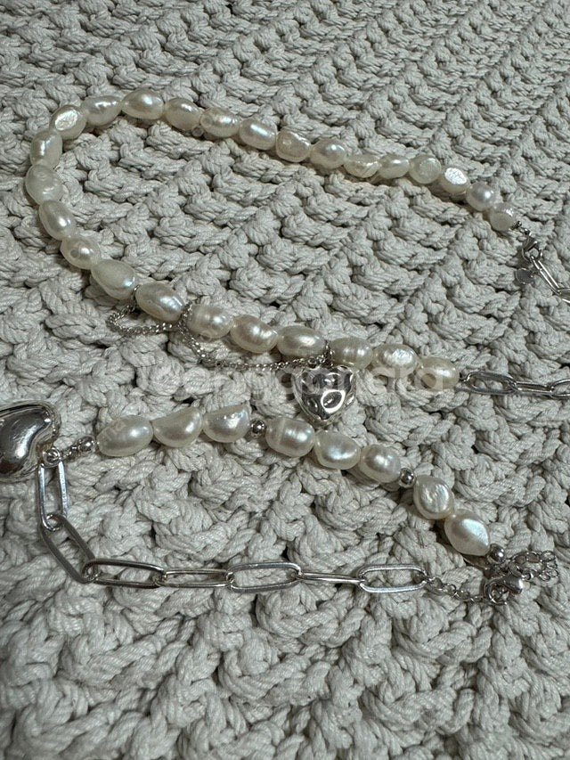 실버 악세서리 소장품 진주 목걸이 팔찌 세트 등--2