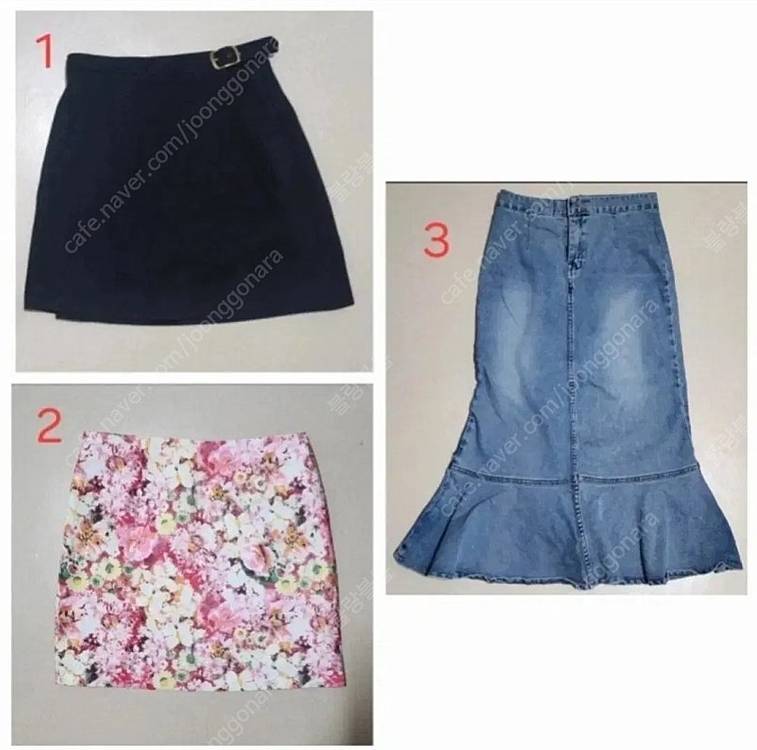 로엠 스커트 치마 데님 머메이드 플라워 A라인 H라인 하객룩--1