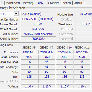 SK 하이닉스 DDR5 - 5600 16GB 램