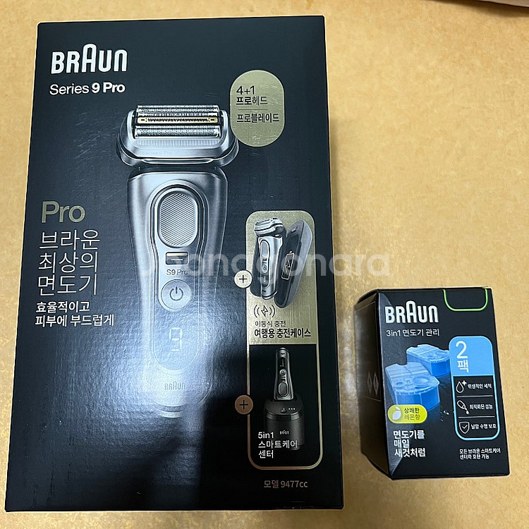 브라운 면도기 시리즈9 Pro 9477cc 5in1 스마트케어센터 + 파워케이스(실버) + 세정액 2--0