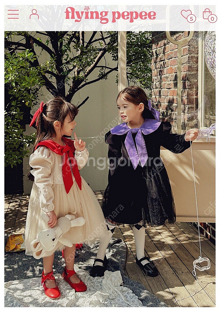 플라잉페페 코듀로이 리본 원피스 스몰--0