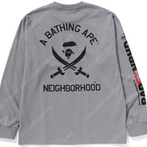 [2XL]네이버후드x베이프 롱슬리브 그레이