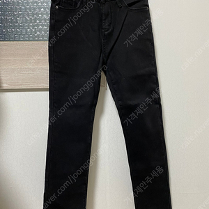 흑청 융털 기모 일자 바지