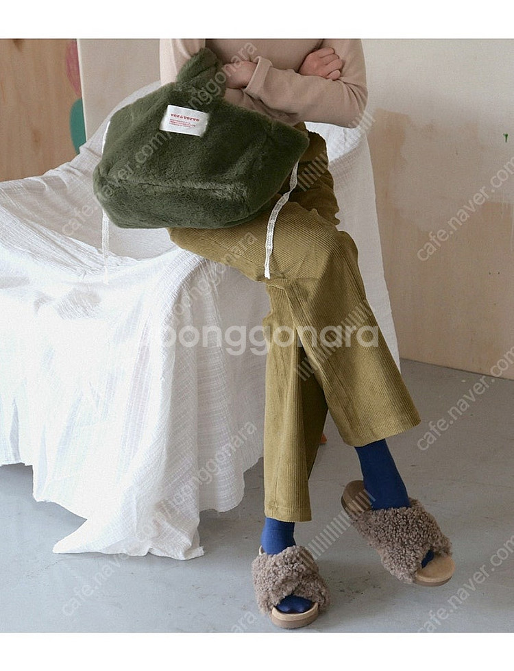 버앤버브 코듀로이 팬츠 올리브 1size--0