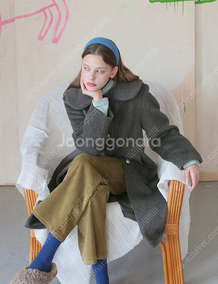 버앤버브 코듀로이 팬츠 올리브 1size--1