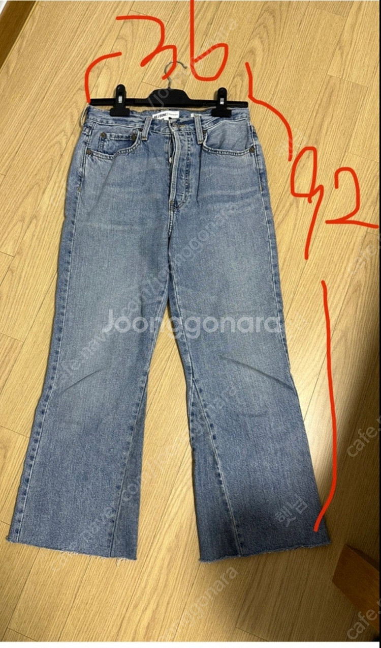 [정품]RE/DONE 리던 크롭 플레어진 스토브파이프 27사이즈!--3