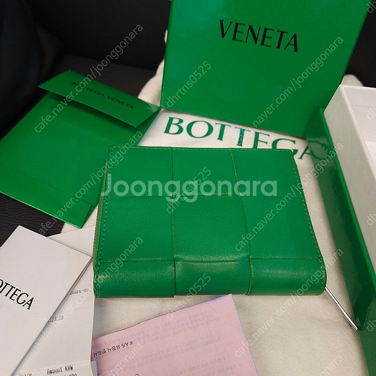 보테가베네타지갑 지퍼 어라운드 페리킷컬러 보증서 정품--2
