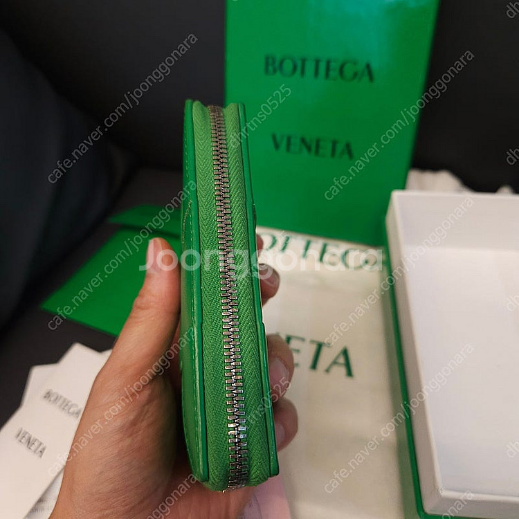 보테가베네타지갑 지퍼 어라운드 페리킷컬러 보증서 정품--3