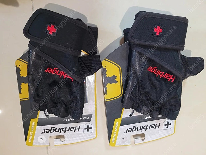 Harbinger Pro 리스트랩 손목 보호 헬스 장갑 L--1