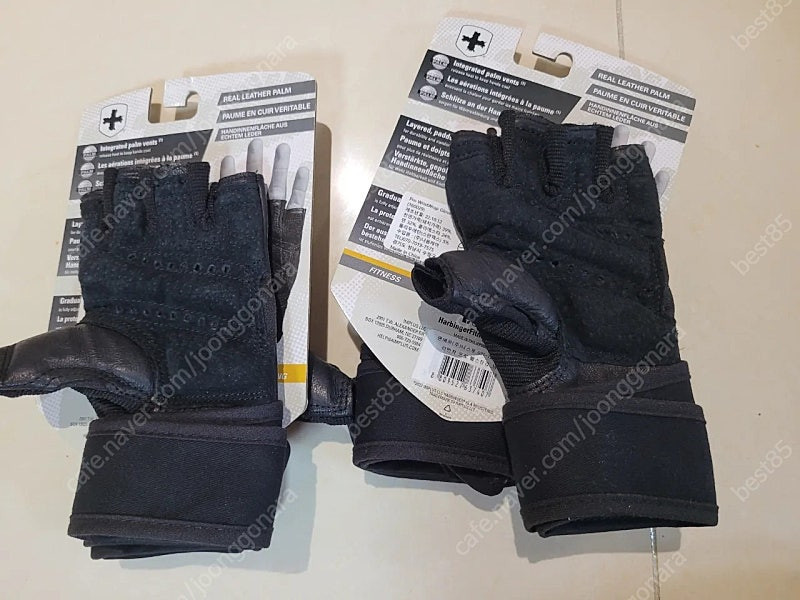 Harbinger Pro 리스트랩 손목 보호 헬스 장갑 L--2