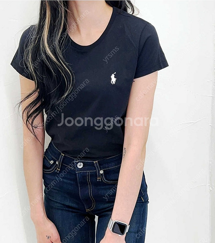 폴로 여성반팔티 블랙 색상 S--2