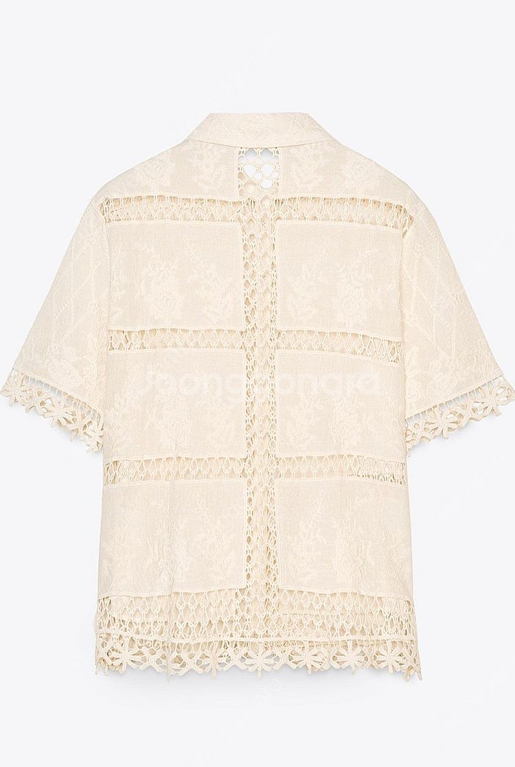 자라 크로셰 콤비 블라우스 XS--3