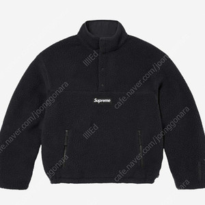 [L] 슈프림 폴라텍 셔링 리버시블 풀오버 블랙 - 24FW